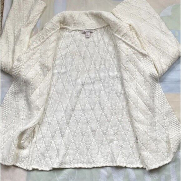 JM COLLECTION Women Small Cream One Snap Front Cardigan Knit Sweater NWOT - Picture 9 of 11
